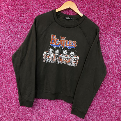 Junk Food Clothing The Beatles Raglan Women's Crewneck Fleece Large