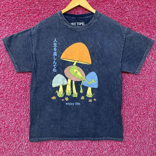 Enjoy Life Zen Frog Japanese Garden Pop Art Hot Topic Tee M