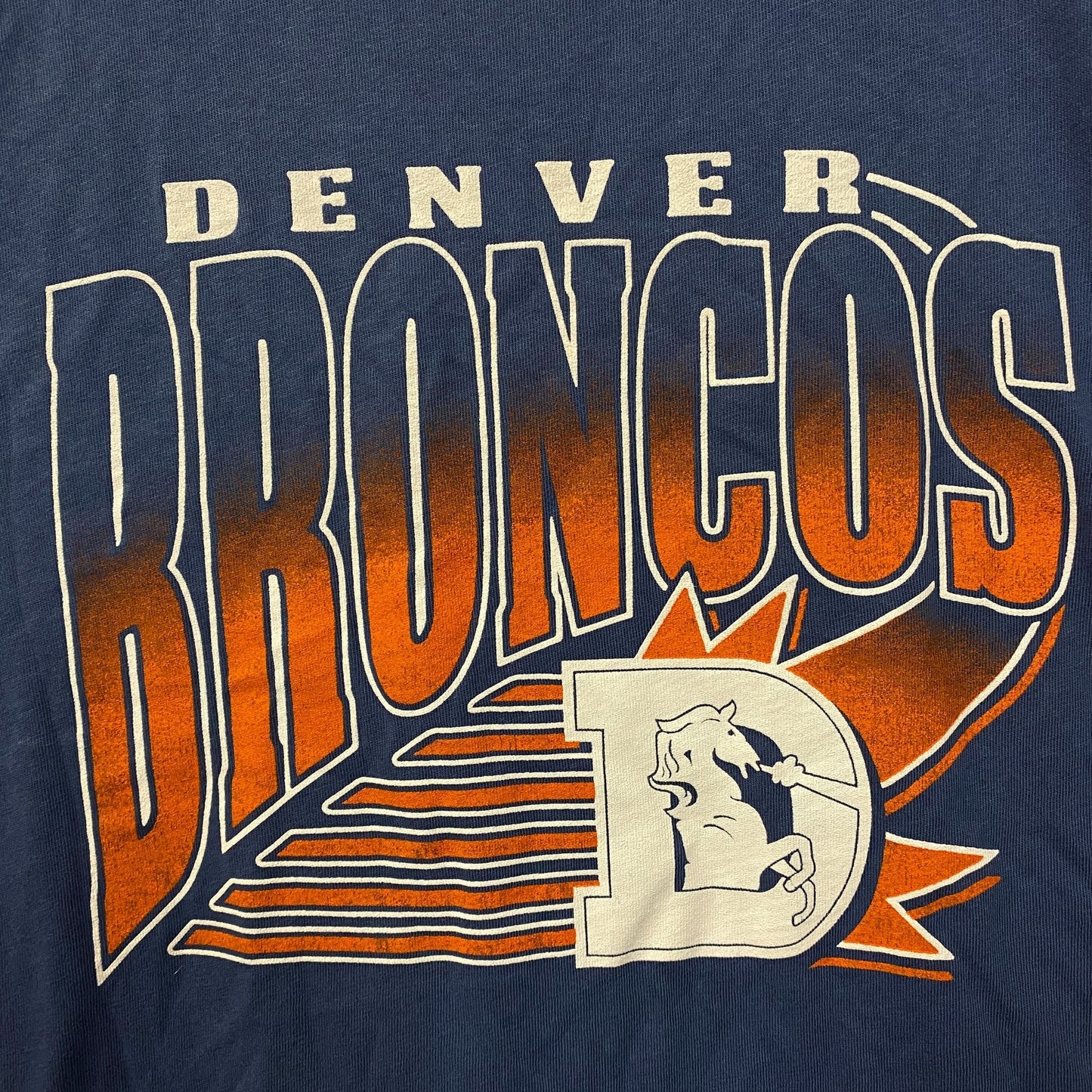 Junk Food Clothing NFL Denver Broncos Chrome Retro Style T-Shirt 2XL