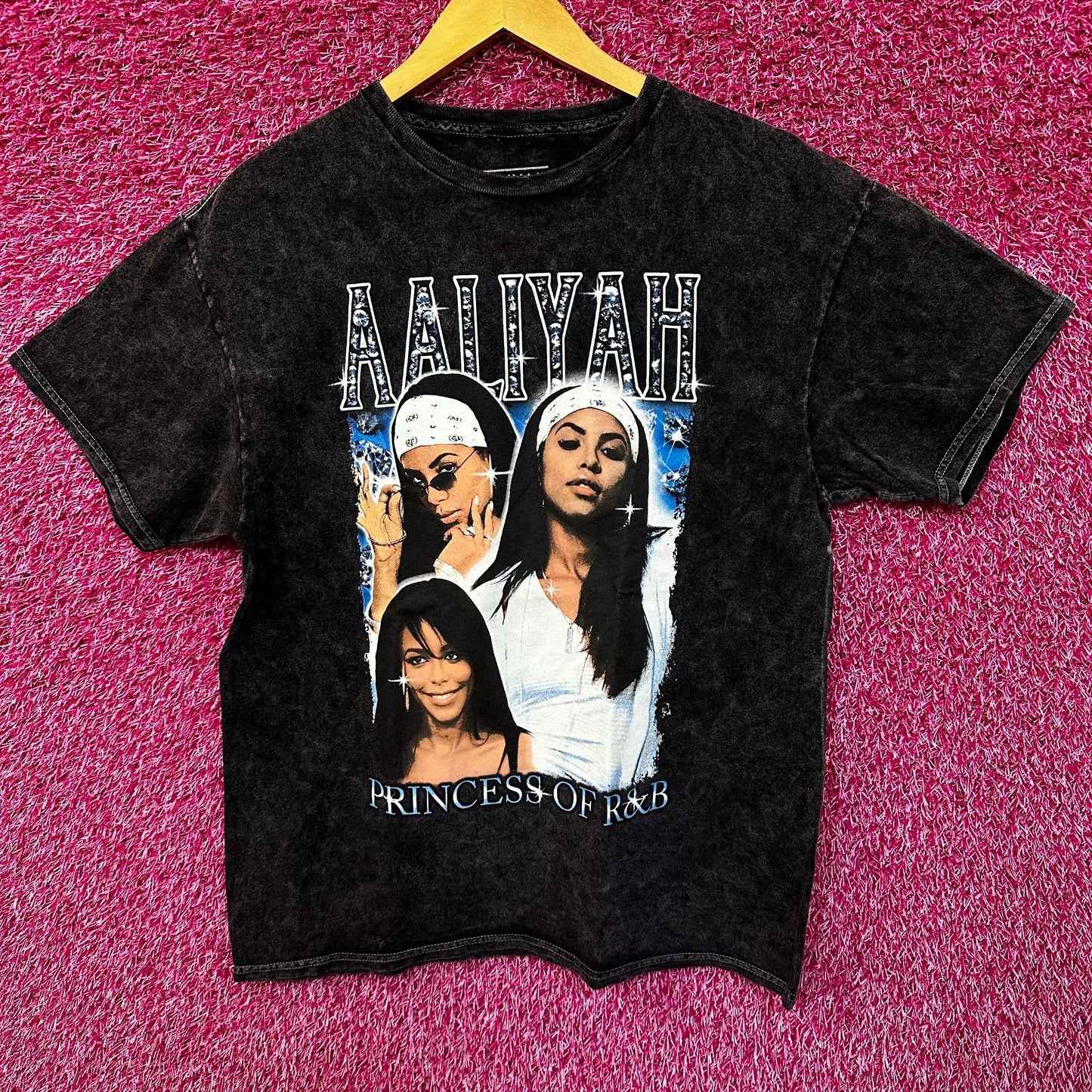 Aaliyah Princess Of RnB mineral Wash Tshirt size Medium