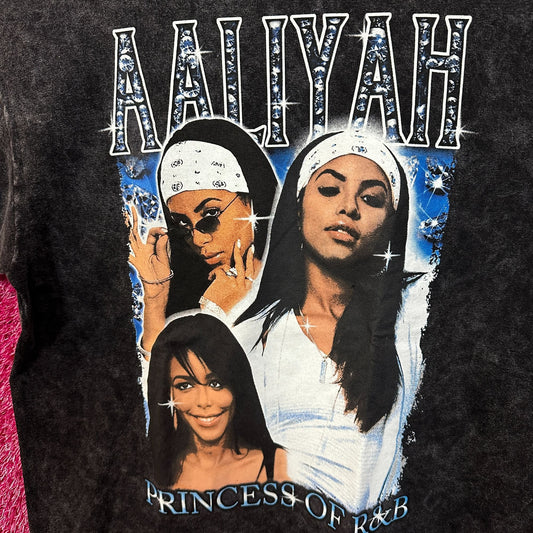 Aaliyah Princess Of RnB mineral Wash Tshirt size Medium
