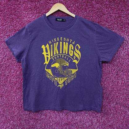 Junk Food Clothing Minnesota Vikings Purple Football Helmet Womens Tee 2XL
