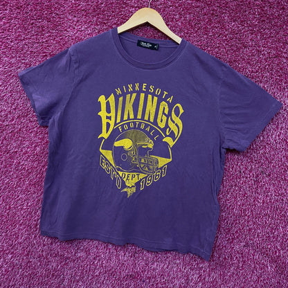 Junk Food Clothing Minnesota Vikings Purple Football Helmet Womens Tee 2XL