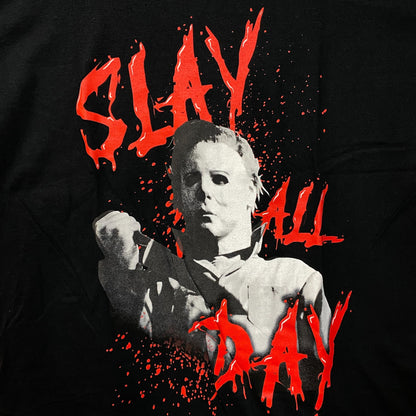 John Carpenter's Halloween Michael Myers Slay All Day Horror Tshirt size Large .