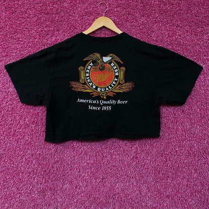 Junk Food Miller High Life Beer Logo Women's Crop Tee Large