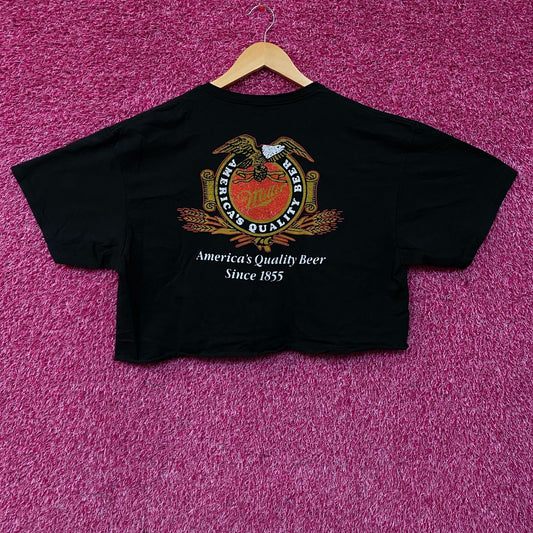 Junk Food Miller High Life Beer Logo Women's Crop Tee Large