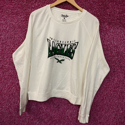 Junk Food Clothing Philadelphia Eagles Logo Crop Crewneck Sweatshirt XL