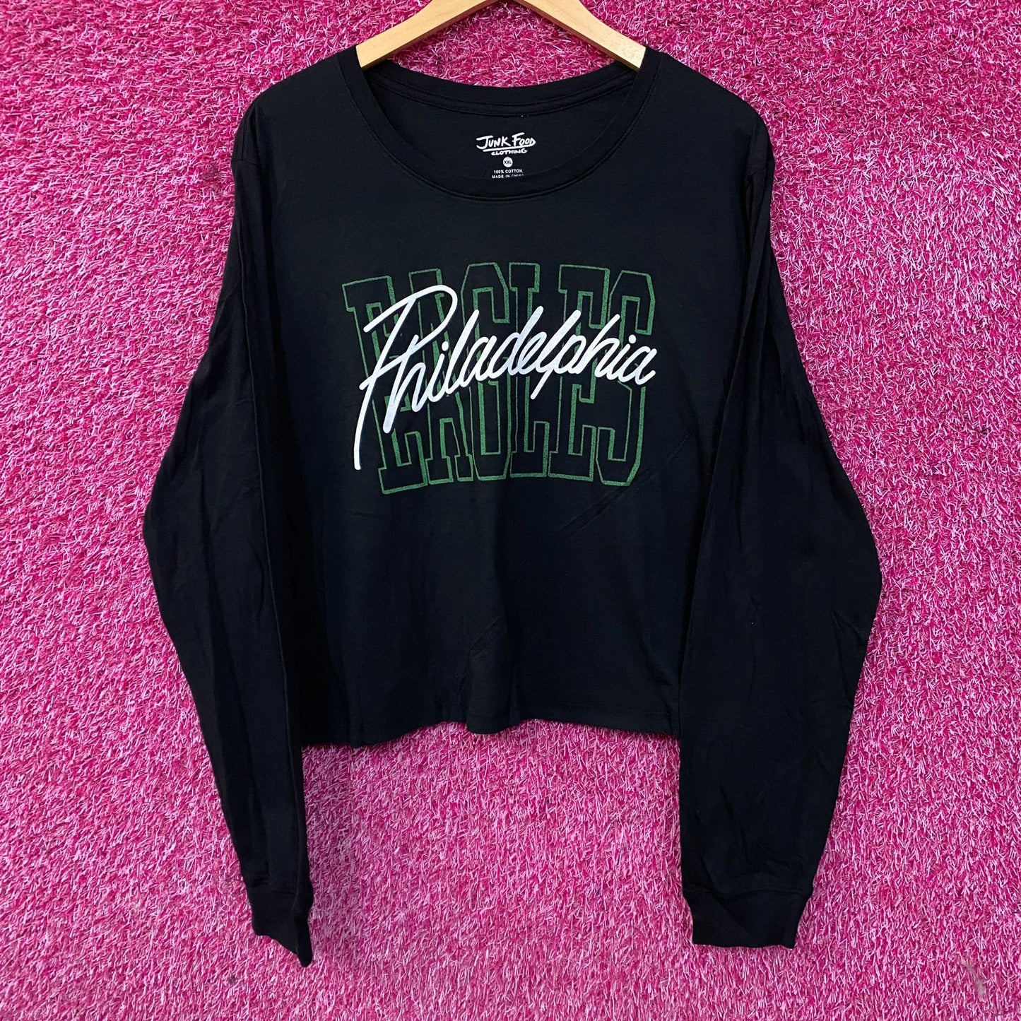 Junk Food Clothing Philadelphia Eagles Timeout Long Sleeve Crop Tee 2XL
