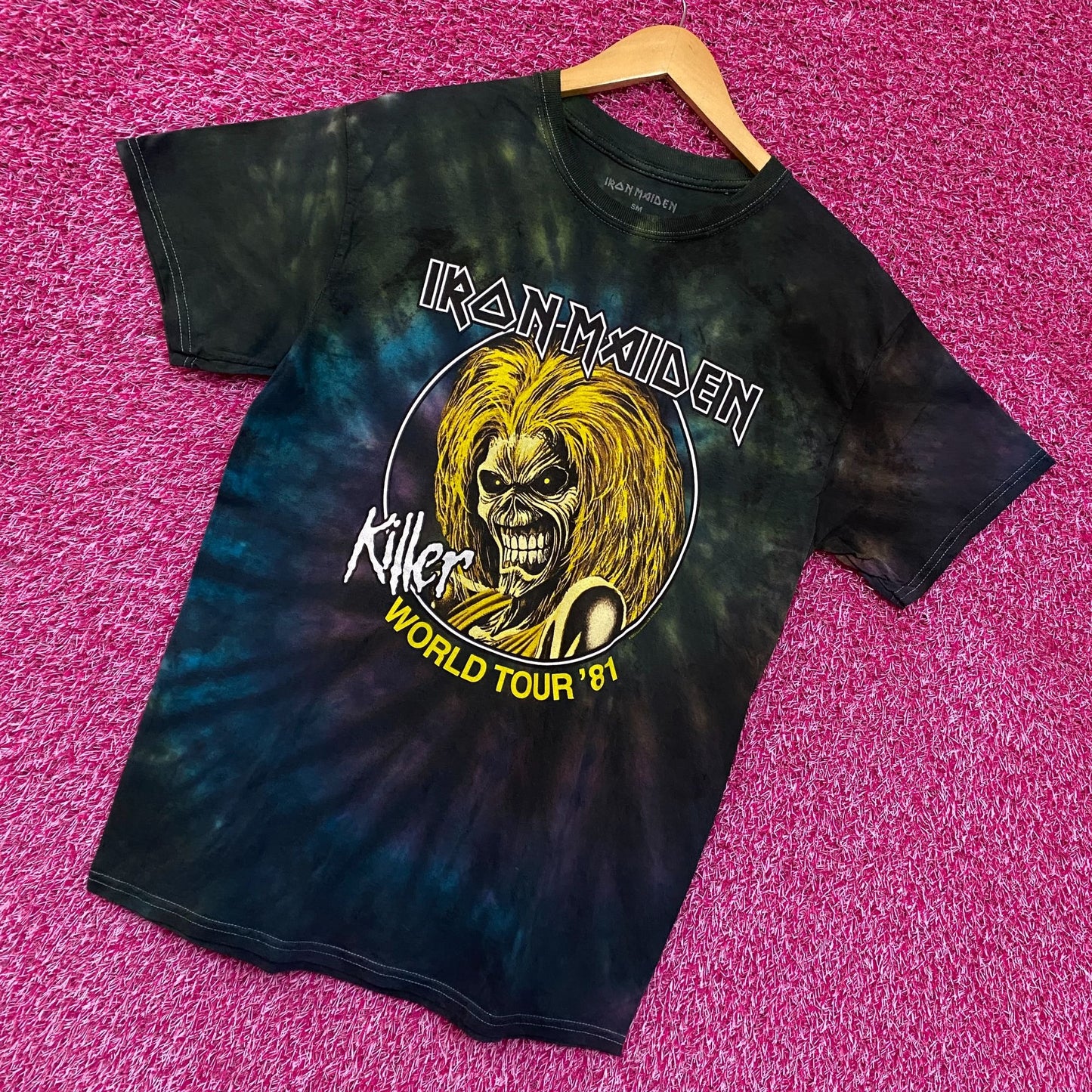 Iron Maiden Killer World Tour 81 Tie Dye Tshirt size Small