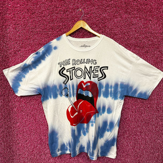 The Rolling Stones Nailed Hot Lips Blue Tie Dye 2x