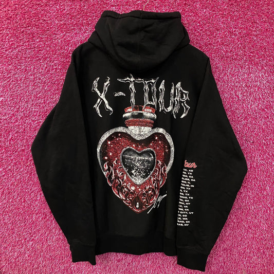 XAVI X-Tour Heart on Fire Hoodie Size Large