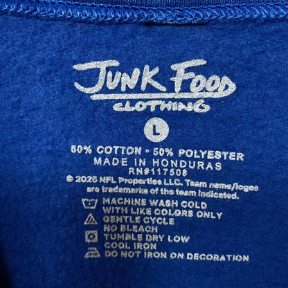 Junk Food Clothing New England Patriots Helmet Flea Market Crew Fleece Large