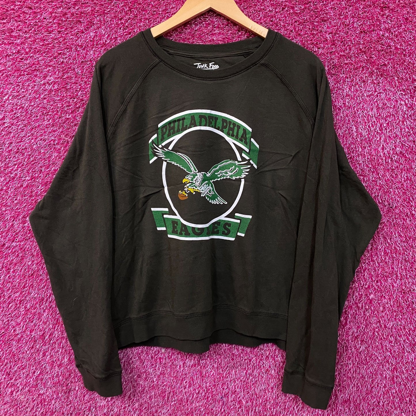 Junk Food Clothing Philadelphia Eagles Crop Crewneck Sweatshirt 2XL