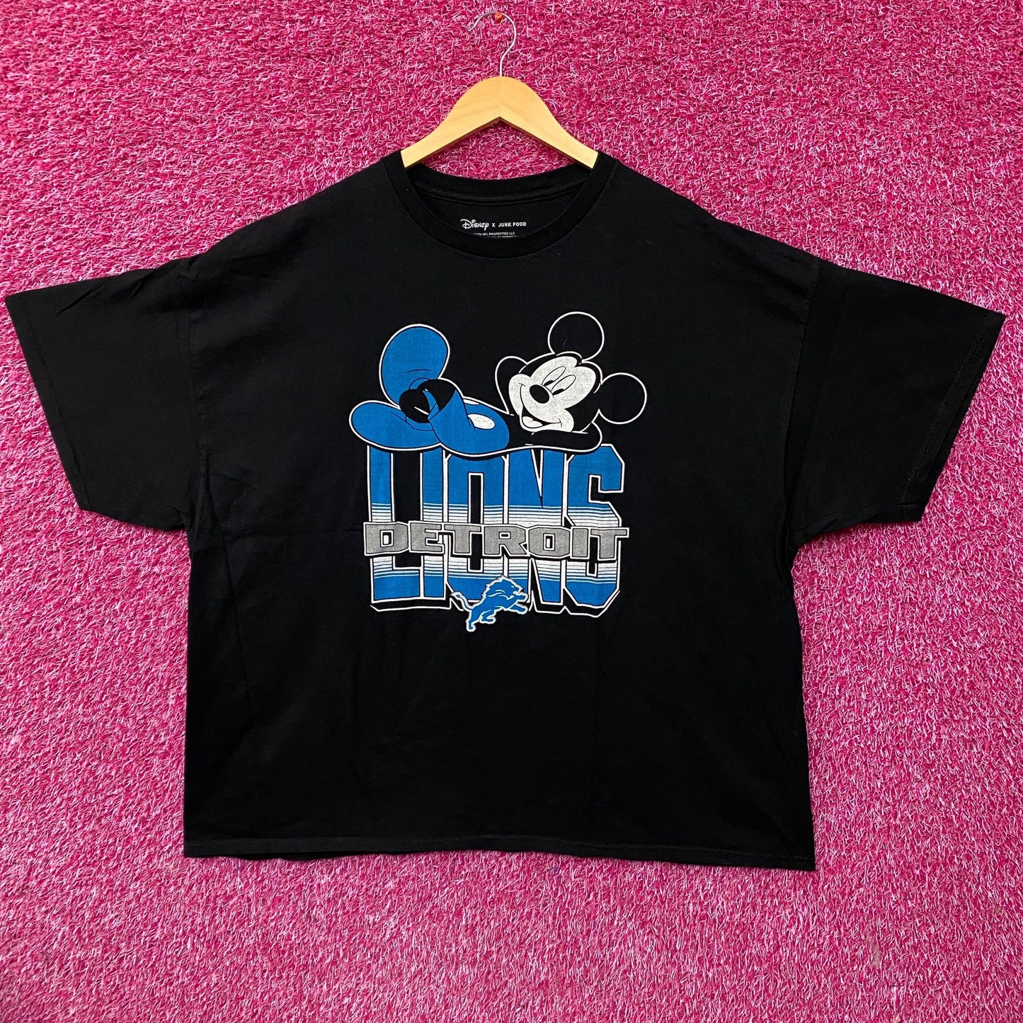 Disney x Junk Food NFL Detroit Lions Mickey Mouse Kick Back Shirt 2XL
