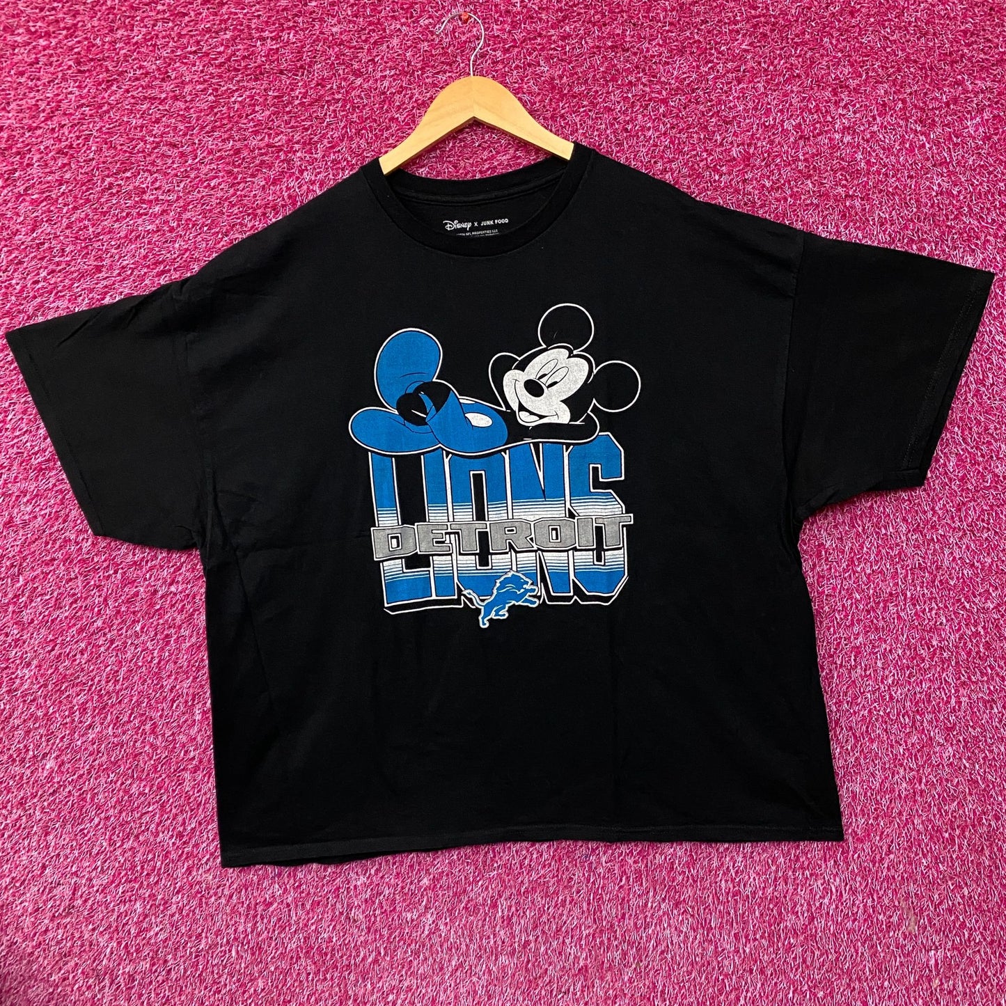 Disney x Junk Food NFL Detroit Lions Mickey Mouse Kick Back Shirt 2XL