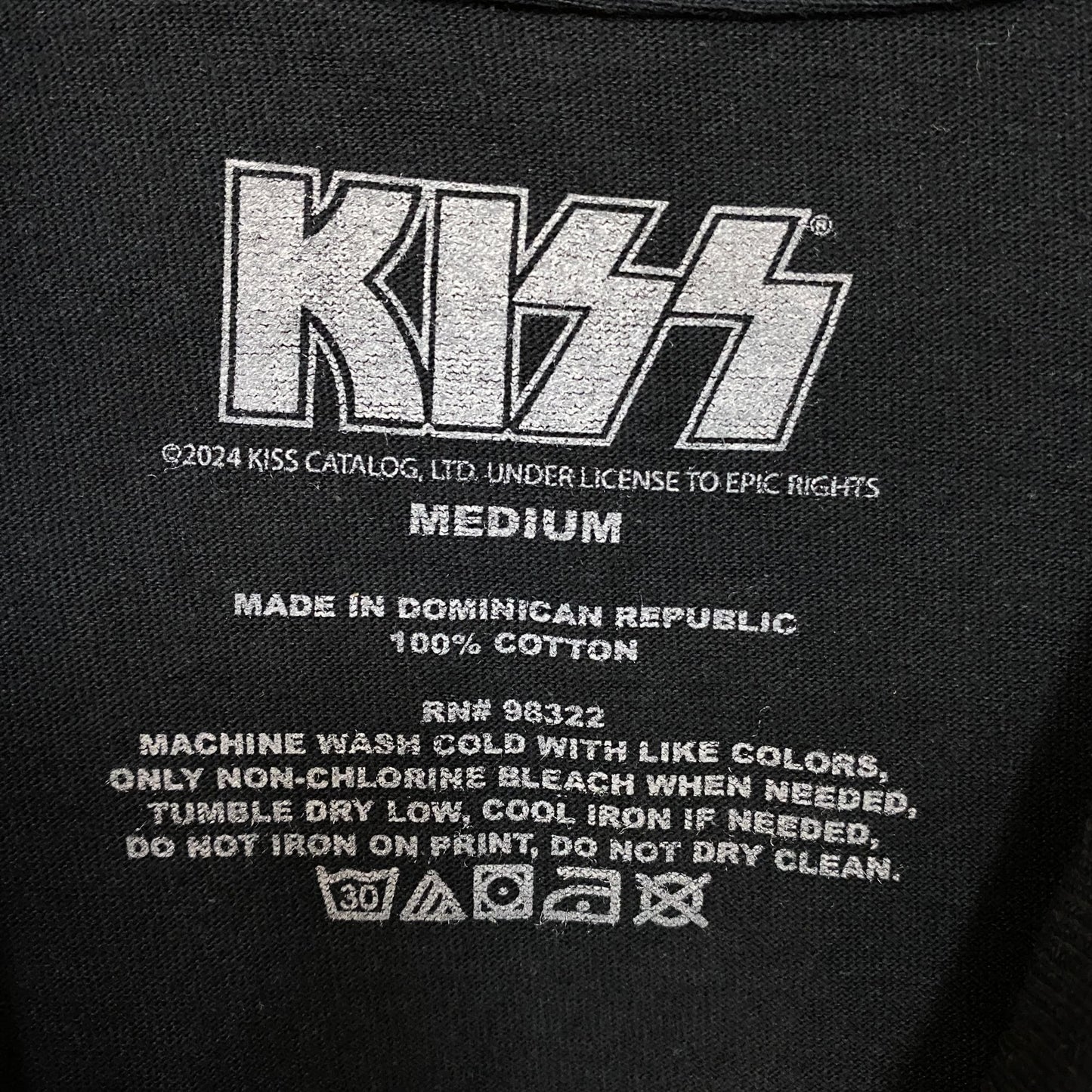 Kiss Tour 1977 Poster Tshirt size Medium
