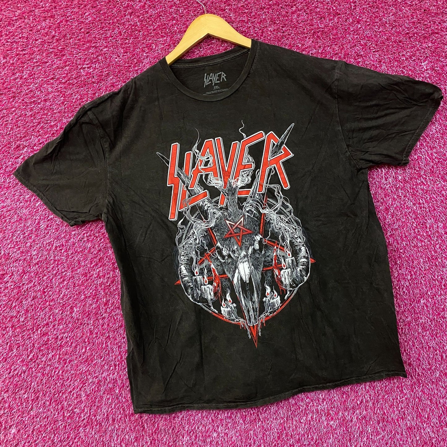 Slayer Goat Pentagram Pigment-Dyed T-Shirt 2XL