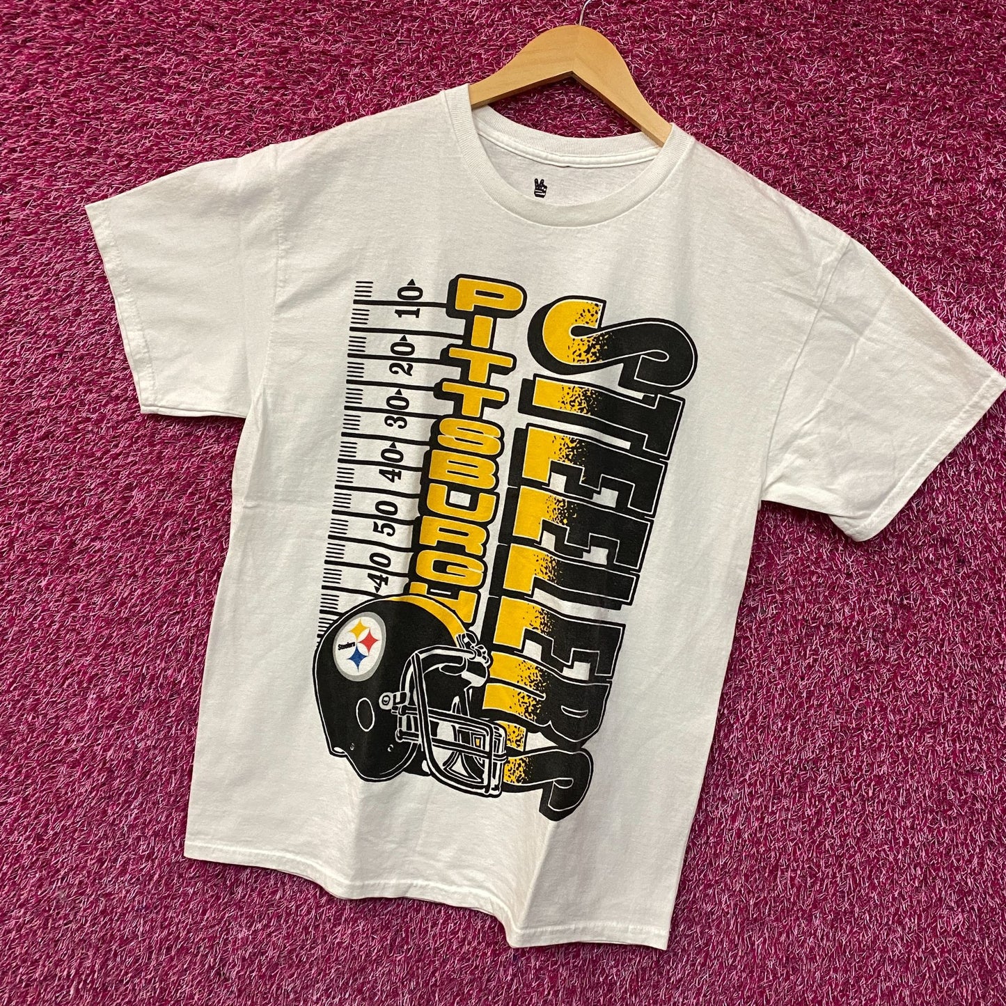 Junk Food Clothing Pittsburgh Steelers NFL Retro White T-Shirt Medium