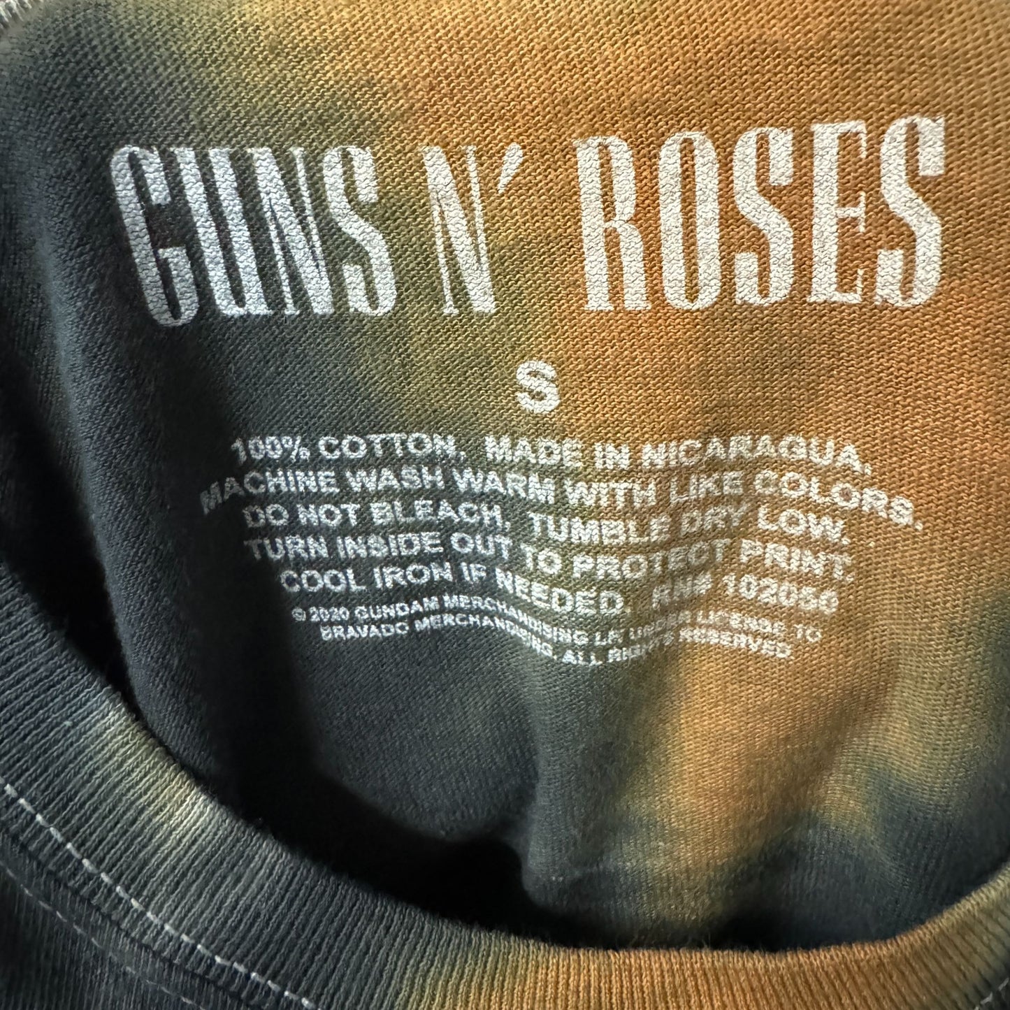 Guns N’ Roses Leopard Print Big Rose Hard Rock Tie Dye Small