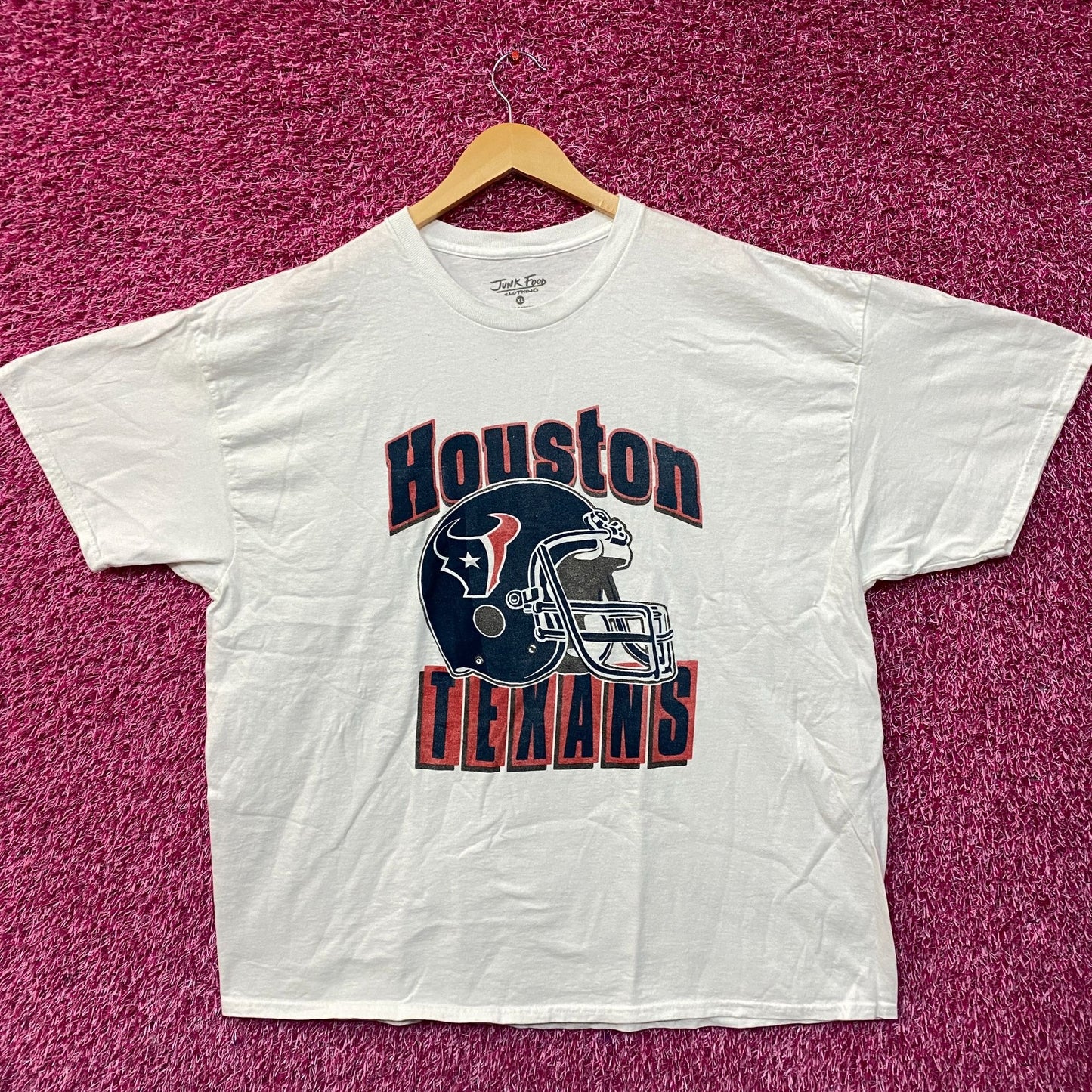 Junk Food NFL Houston Texas Throwback Helmet Logo T- Shirt XL
