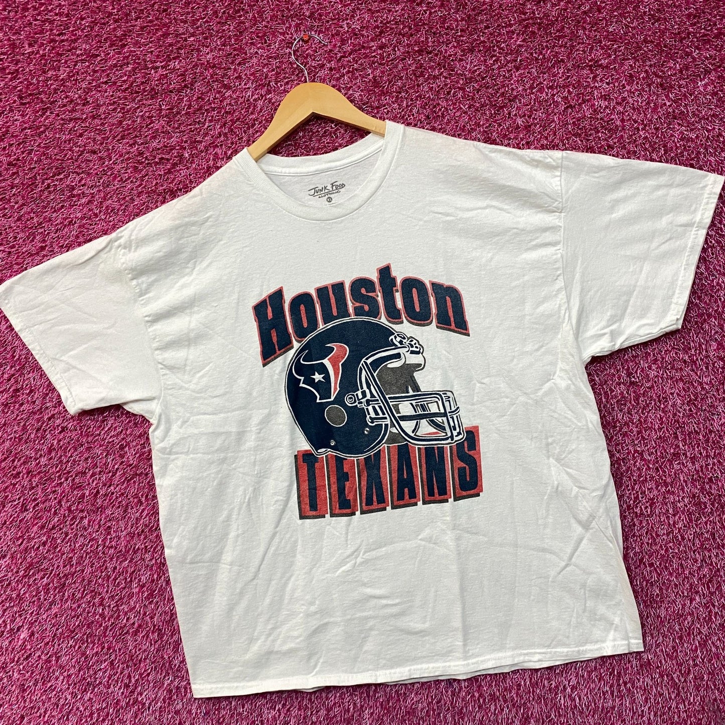 Junk Food NFL Houston Texas Throwback Helmet Logo T- Shirt XL