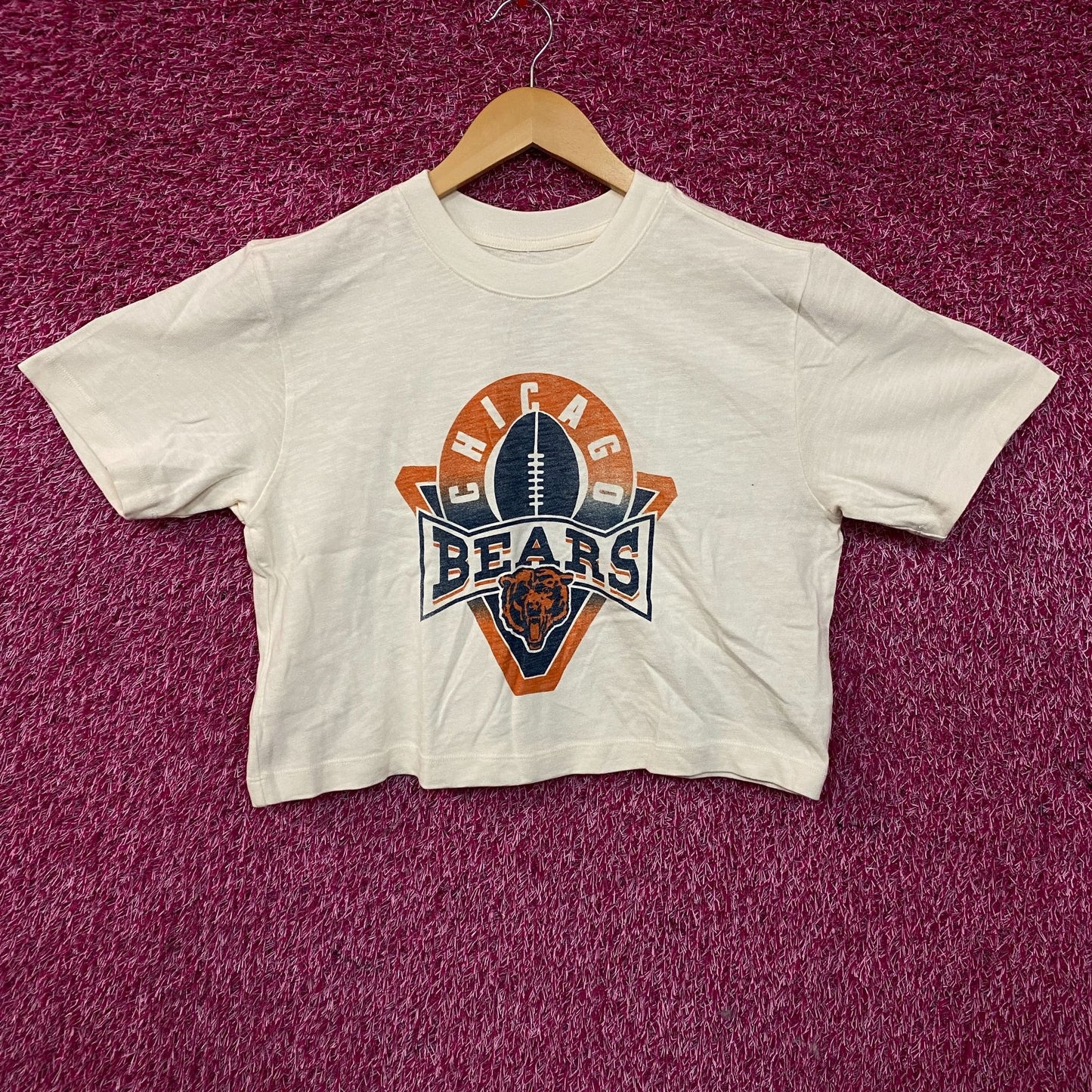 Junk Food Clothing Women's NFL Chicago Bears Mock Neck Crop Tee XS