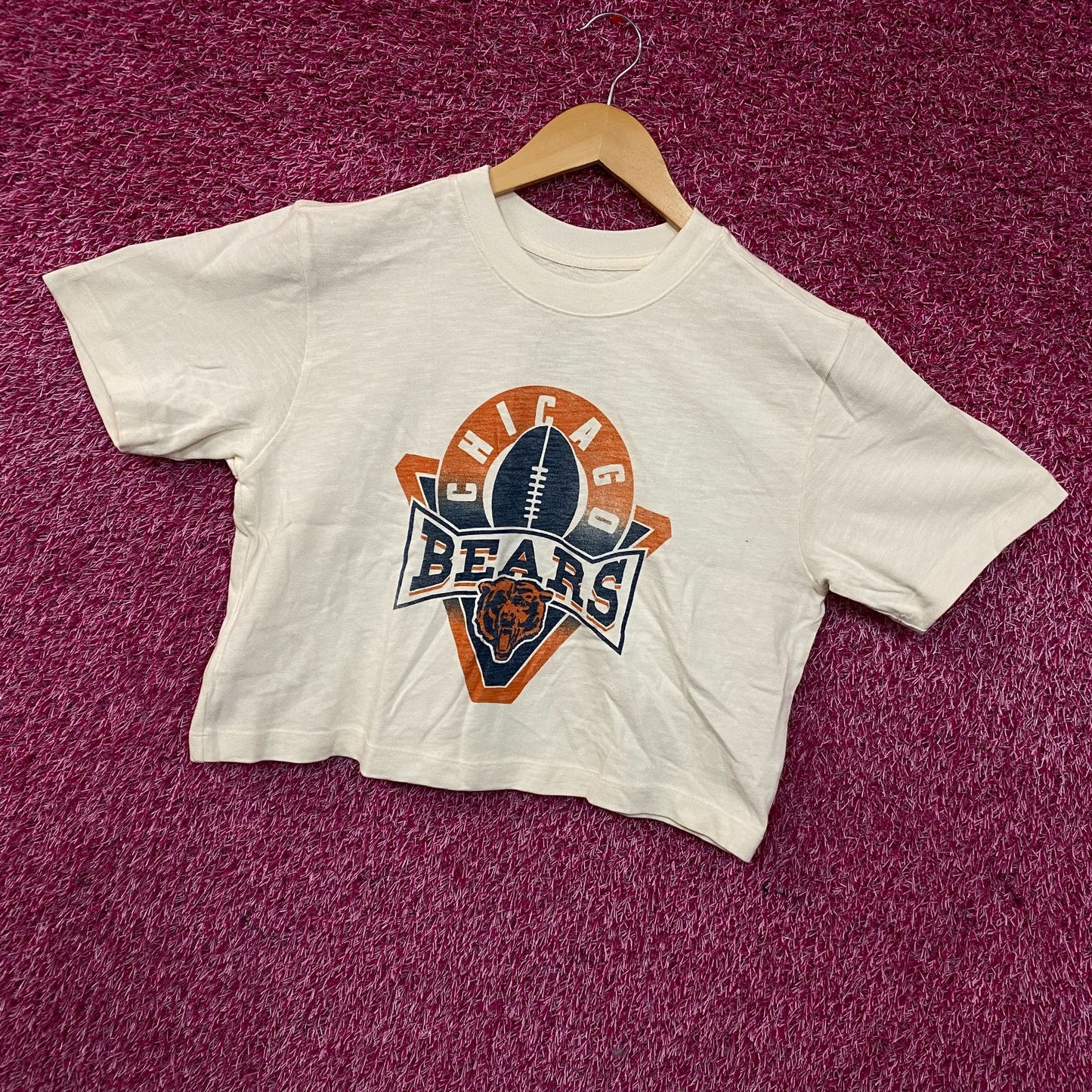 Junk Food Clothing Women's NFL Chicago Bears Mock Neck Crop Tee XS