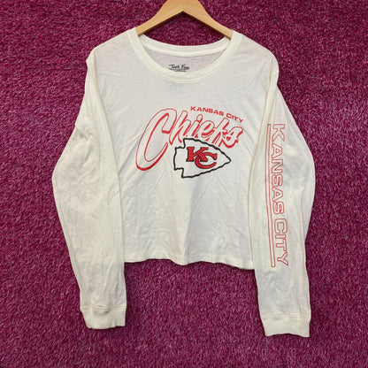 Junk Food NFL Kansas City Chiefs Long Sleeve Cropped T-Shirt Large