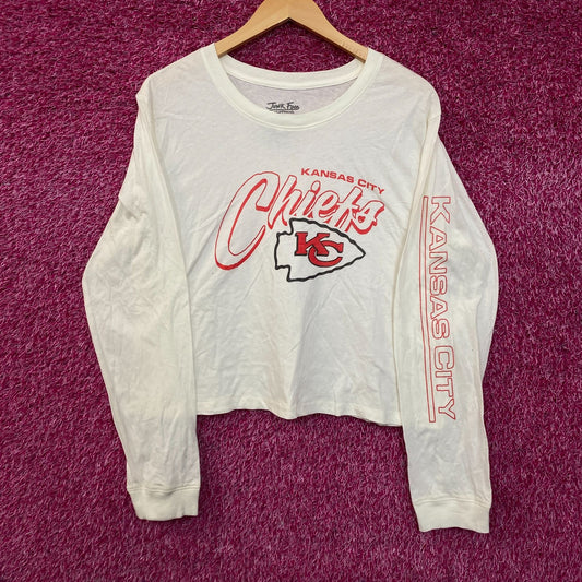 Junk Food NFL Kansas City Chiefs Long Sleeve Cropped T-Shirt Large