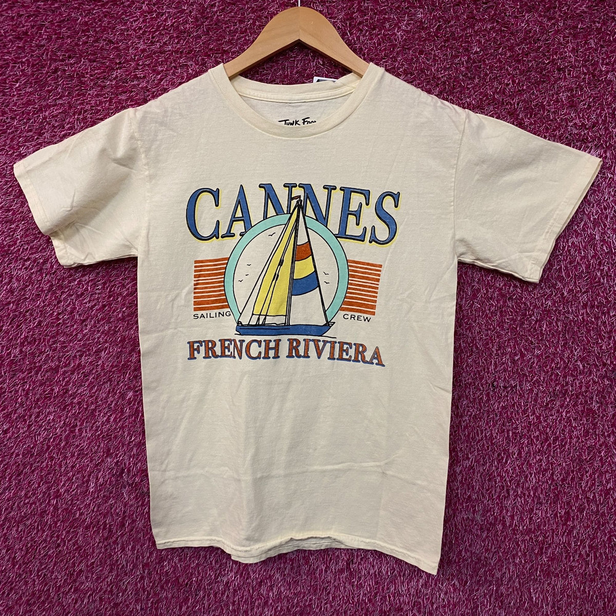 Junk Food Cannes Sailing Crew French Riviera Graphic T-Shirt XS