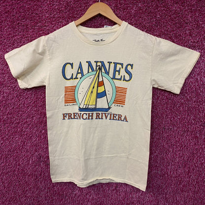 Junk Food Cannes Sailing Crew French Riviera Graphic T-Shirt XS