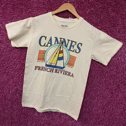 Junk Food Cannes Sailing Crew French Riviera Graphic T-Shirt XS
