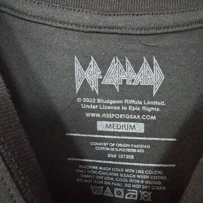 Def Leppard Hall of Fame British Flag Heavy Metal Band Tee M