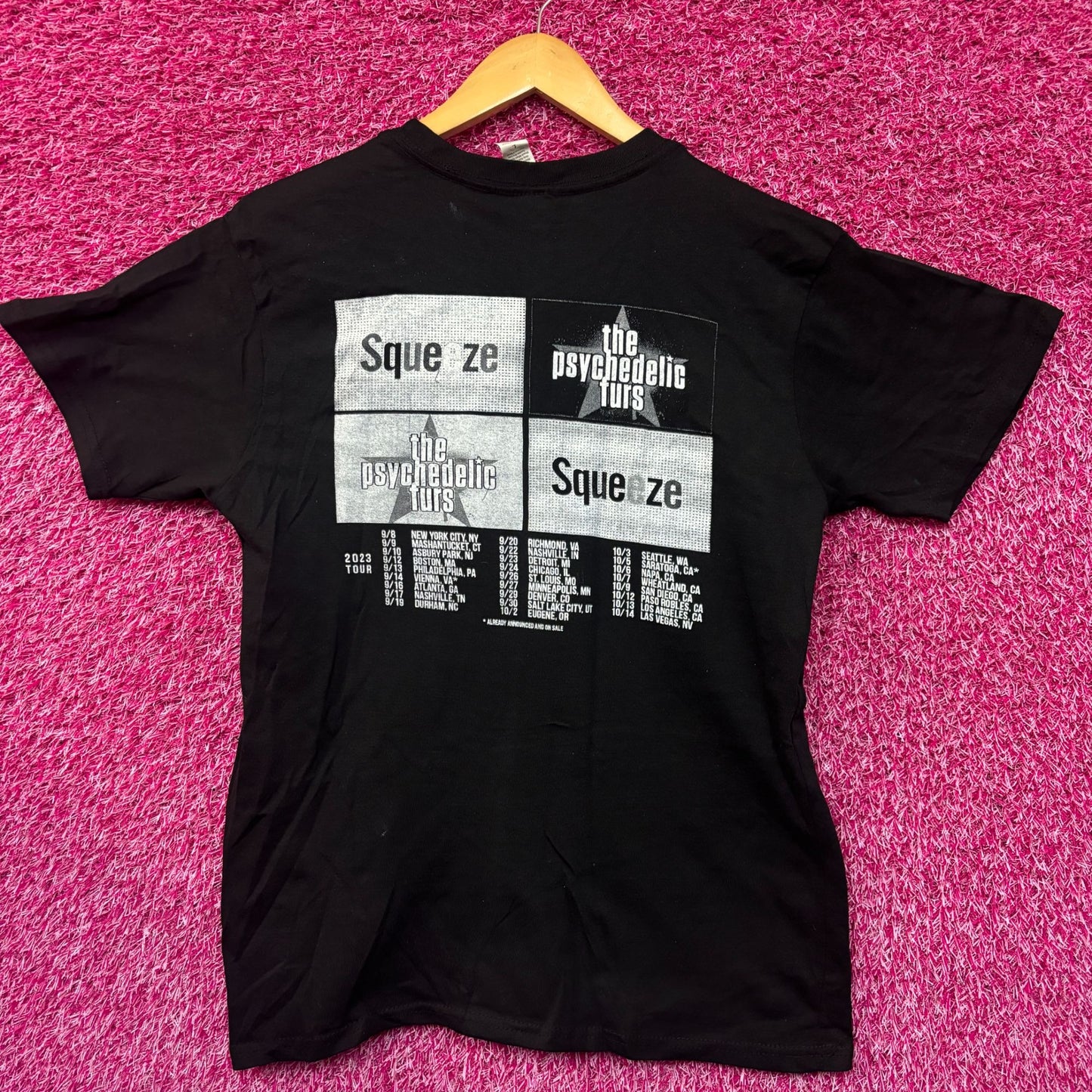 Psychedelic Furs and Squeeze Rock Tour Tshirt size Large