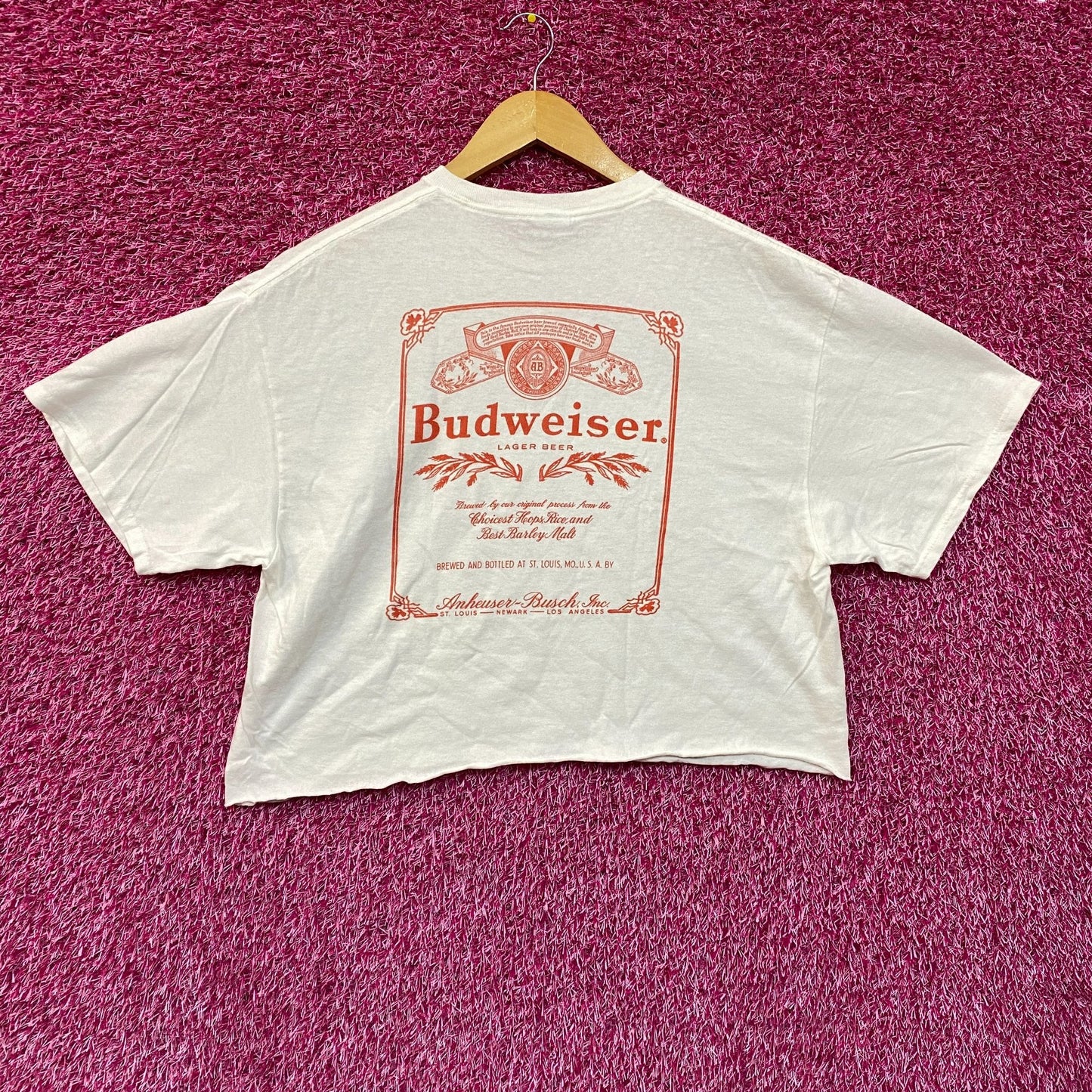 World Renowned Budweiser King Of Beers Crop Top Promo T-Shirt Large