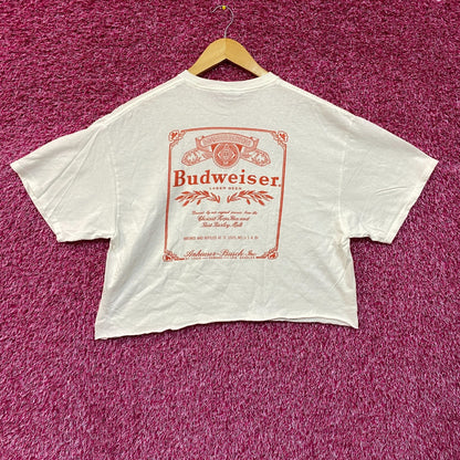 World Renowned Budweiser King Of Beers Crop Top Promo T-Shirt Large