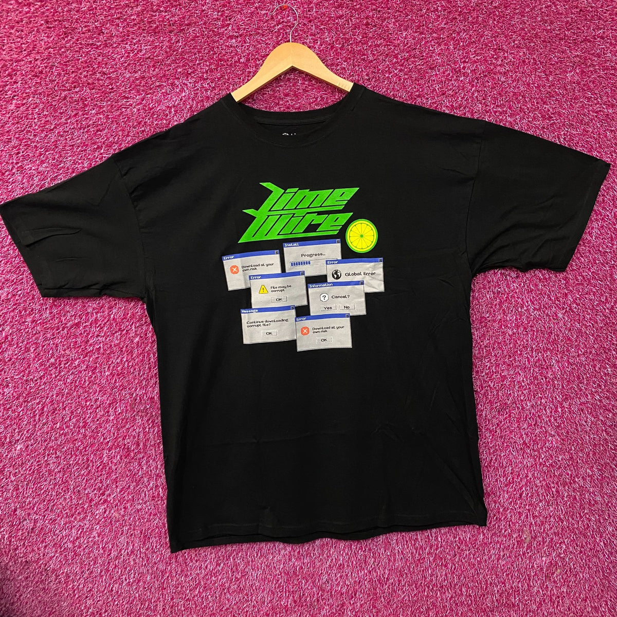 LimeWire "Download at Your Own Risk" Graphic T-Shirt 2XL