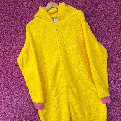 Sesame Street Big Bird Hooded Pajama Onesie S/M