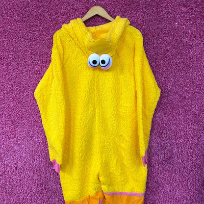 Sesame Street Big Bird Hooded Pajama Onesie S/M