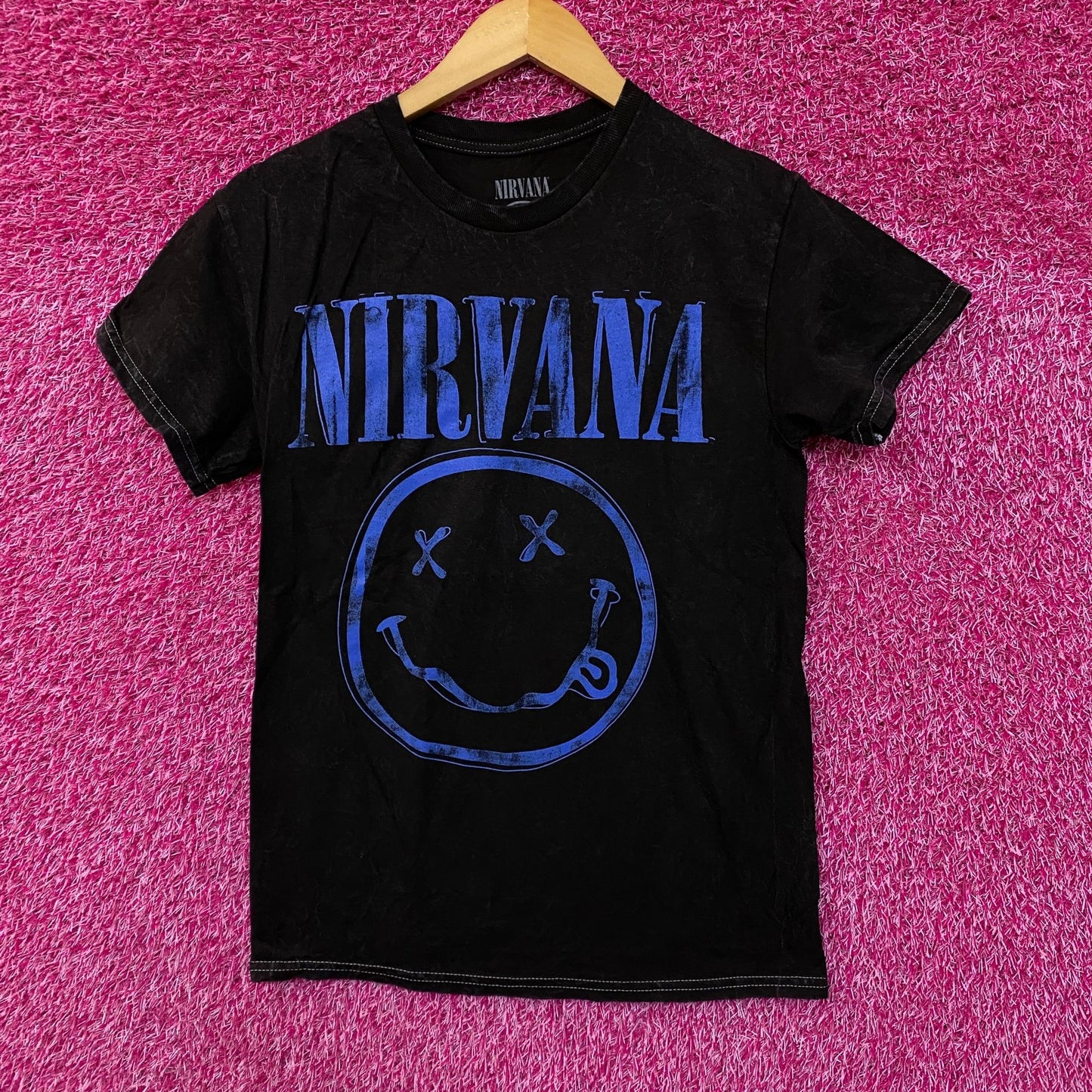 Nirvana Nevermind Tour Logo Dead Smiley Grunge Band Tee S
