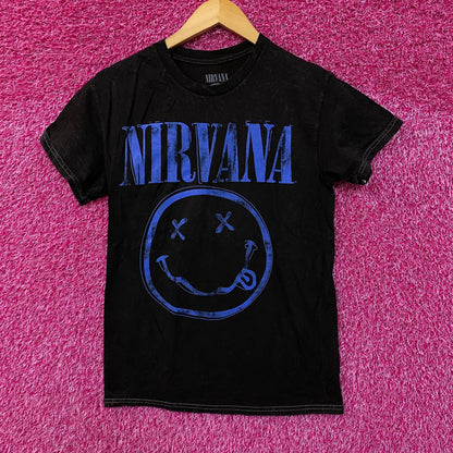 Nirvana Nevermind Tour Logo Dead Smiley Grunge Band Tee S