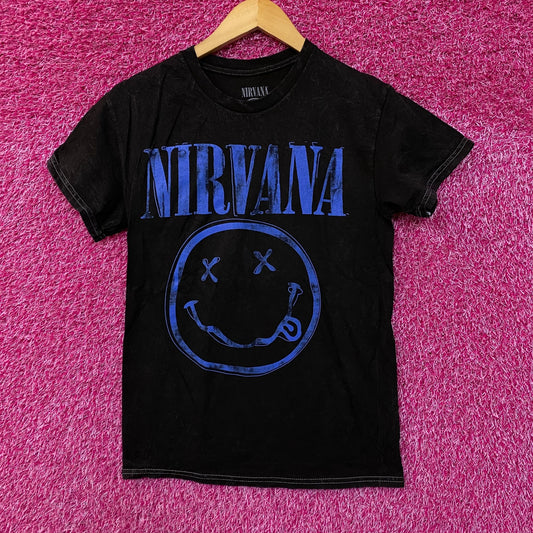 Nirvana Nevermind Tour Logo Dead Smiley Grunge Band Tee S