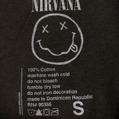 Nirvana Nevermind Tour Logo Dead Smiley Grunge Band Tee S
