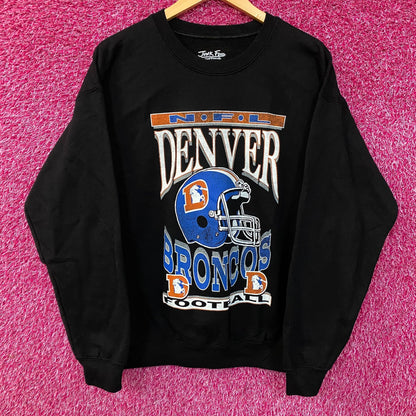 Junk Food Clothing Denver Broncos Helmet Logo Sweatshirt Medium