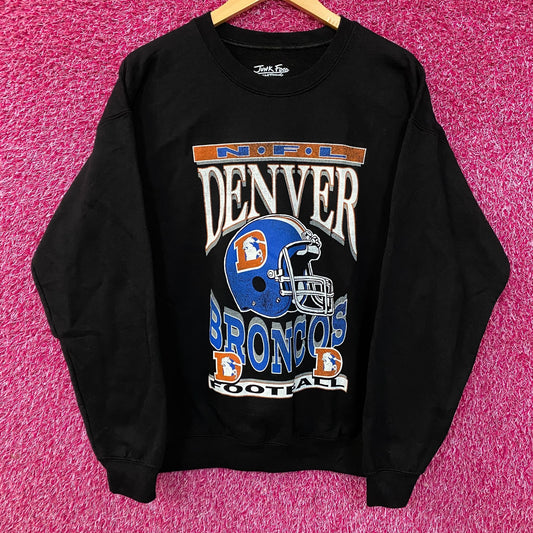 Junk Food Clothing Denver Broncos Helmet Logo Sweatshirt Medium