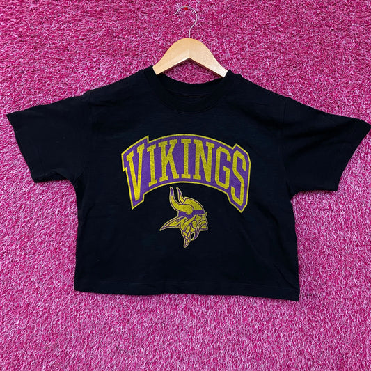 Junk Food Clothing Minnesota Vikings Women's Mock Neck Crop Tee XS