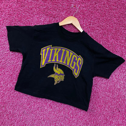Junk Food Clothing Minnesota Vikings Women's Mock Neck Crop Tee XS