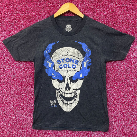WWE Stone Cold Steve Austin Skull Graphic Design T-Shirt Extra Small
