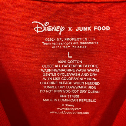Junk Food x NFL Disney Mickey Mouse Kick Back Kansas City Chiefs Shirt Large
