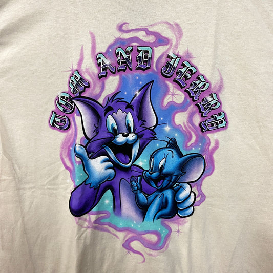 Tom and Jerry Airbrushed Cartoon Tshirt size medium